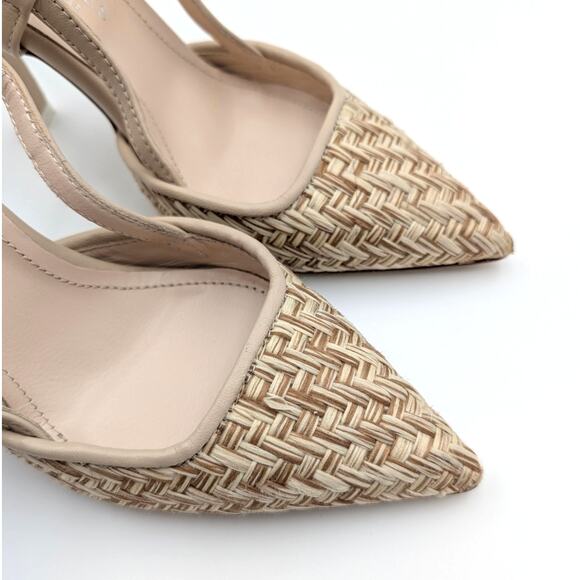 Beautiisoles Mandy Pointed Toe Slingback Heel Pump Women's Beige Size US5 EU36 - Picture 7 of 11